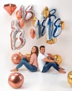 Шар Цифра 18 Розовое Золото 97см — изображение 2