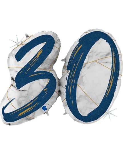 Шар Цифра 30 Синий 109см